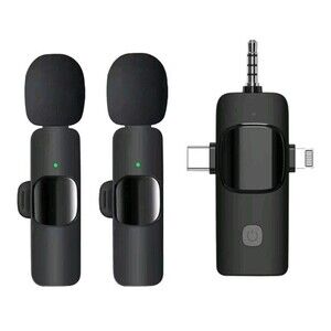 Mini Mic 3 in 1 Wireless Lavalier Microphones For iPhone iPad Android Camera